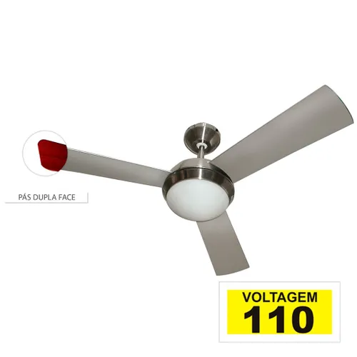 Ventilador Hl-61 De Parede 1 Lmpada E-27 3 Ps Reversveis Mogno / Cinza 127v - Escovado