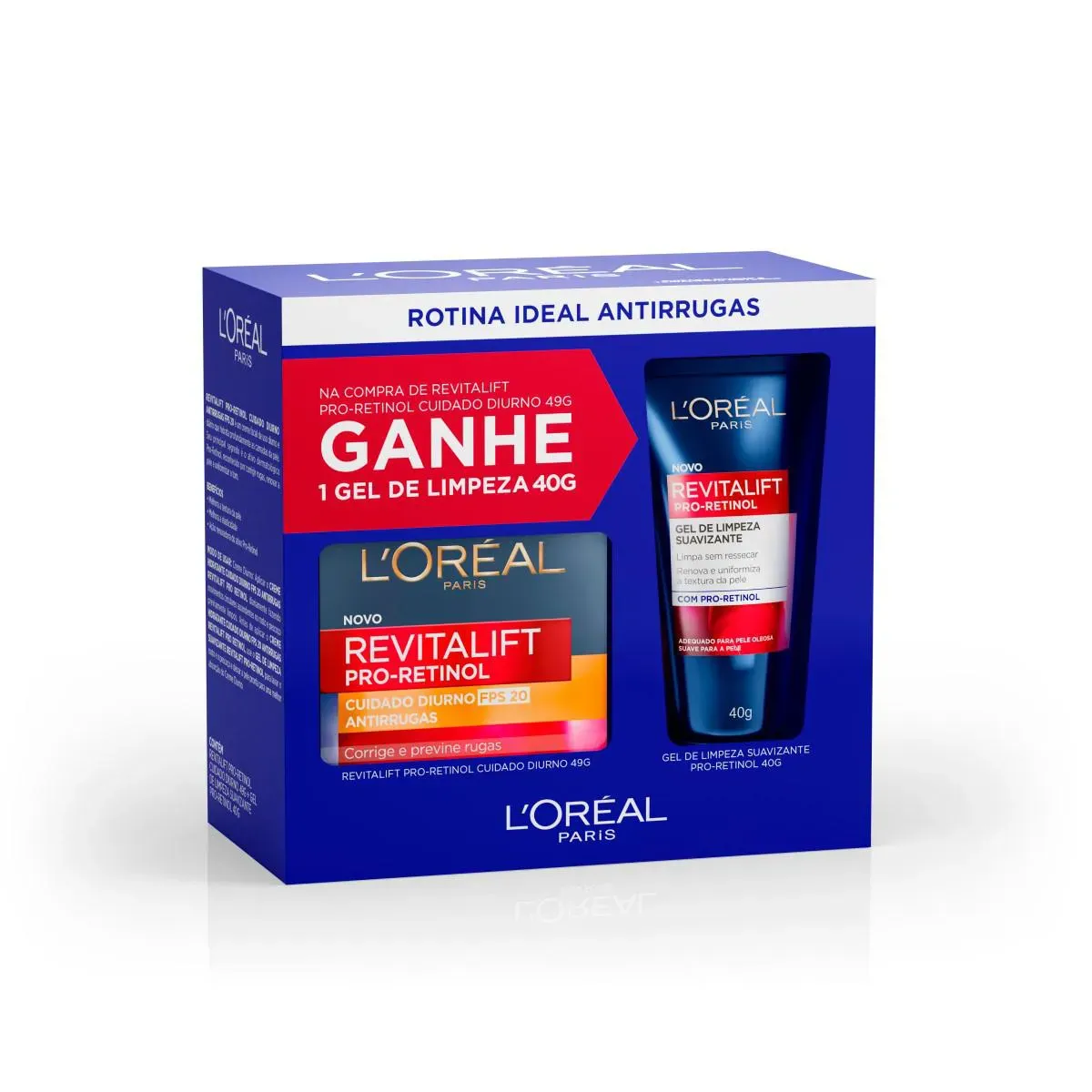 Kit Loral Paris Revitalift Pro-retinol Cuidado Diurno 49g + Gel De Limpeza Suavizante 40g