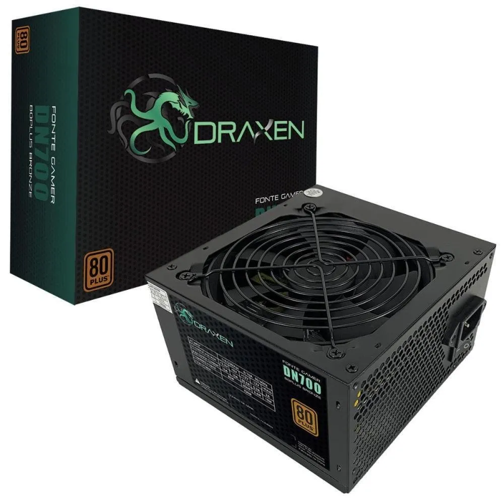 Fonte Draxen Gamer Atx, 700w, 80 Plus Bronze, Pfc Ativo - Dn700/bronze