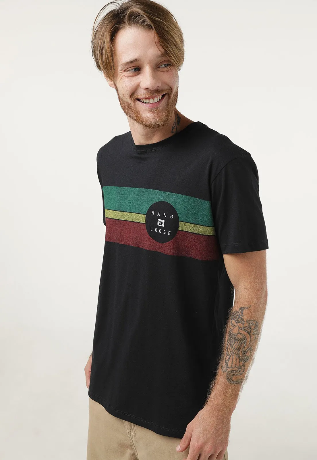 Camiseta Hang Loose Rasta Preta