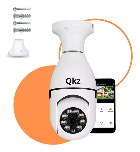 Cmera De Segurana Qkz Kz-818 Lmpada Ip Wifi Com Viso Noturna Cor Branco