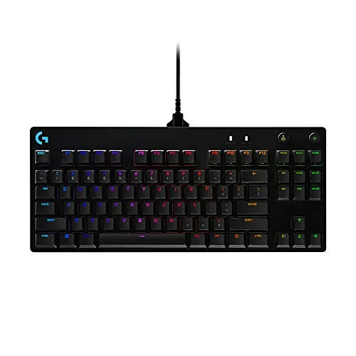 Teclado Mecnico Gamer Logitech G Pro Com Layout Us, Rgb Lightsync, Design Tkl, Cabo Destacvel E Switch Exclusivo Gx Blue Clicky