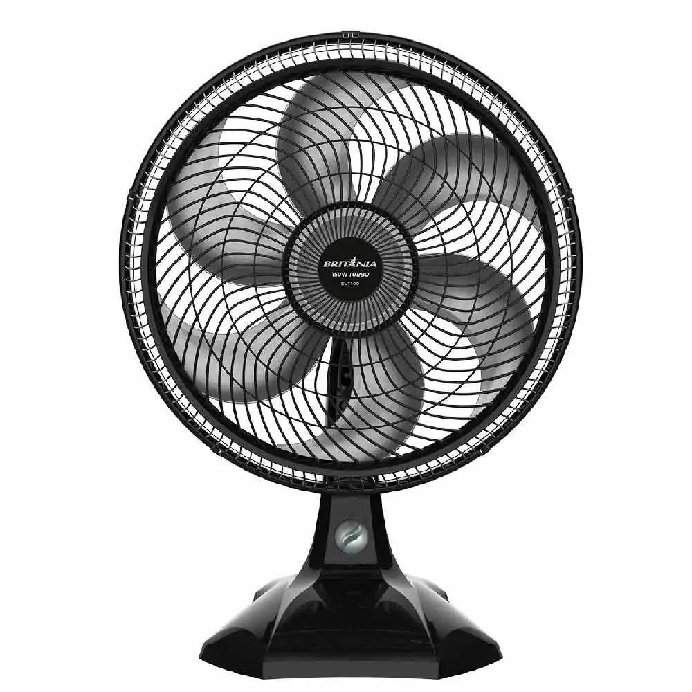 Ventilador De Mesa 40cm 6 Ps Maxx Force Britnia Bvt400 Preto Com Prata 127v